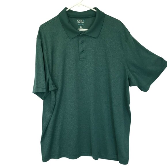 Croft & Barrow  Men's 3-Button Golf Polo Shirt Size XXL in Green Activewear - Picture 1 of 11